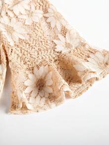 Women's Lace Wedding Bridesmaid Dress, Medium To Long Party Dress, Mushroom Edge Design, School Holiday Celebration Dress, Valentine's Day - Apricot - View 5