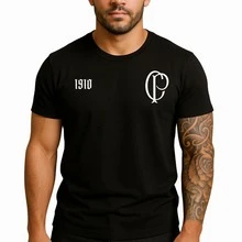 Kit 3 Camiseta Corinthians Timão Bando de Louco Torcedida Fiel Gaviões Algodão Adulto Unissex - Preto - Visão 3