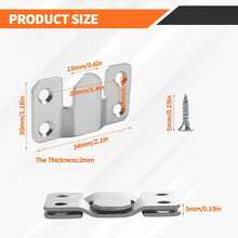 4pcs Interlocking Flat Brackets, Black Stainless Steel Heavy Duty Picture Frame Hangers, Large Wall Mount Hooks, Furniture Connectors, Headboard Hangers - Multicolor - View 3