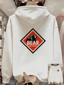 Men's Urban Style Hoodie - White - View 8