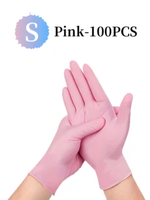 100PCS Pink, White, Blue, Purple, Black Disposable Nitrile Gloves, Waterproof And Anti-Static Multi-Purpose Gloves, Very Suitable For Kitchen, Dishwashing, Cleaning, Beauty Salon, Hair Dyeing, Hotel, Waterproof, Cleaning, Laundry, Latex-Free, Powder-Free - Multicolor - View 27