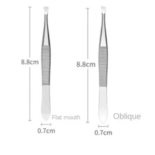 条纹眉夹套装、睫毛夹、睫毛镊子、不锈钢假睫毛眉夹、直头和弯头镊子 - 彩色 - 查看 7