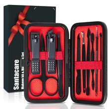 WEKOME Manicure Pedicure Set Stainless Steel Nail Clippers Personal Nail Clipping Tools Portable Travel Grooming Kit With Snap-Shut Case - Red - View 9