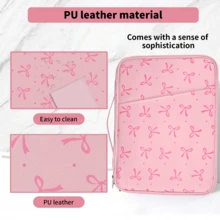 可爱蓝牙键盘+蝴蝶结平板电脑保护套+鼠标+鼠标垫，便携式无线键盘（150mAh）鼠标套装，兼容三星平板电脑、苹果iPad、安卓13+智能手机、智能手机、Windows系统（粉色） - 粉色 - 查看 6