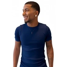 American Ribbed Slim Fit T-Shirt - Azul - Ver 6
