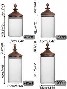 1pc Minimalist High-End Practical Wooden Bowl Lid Sealed Jar, Grains & Cereals Storage Canister, Snacks, Tea, Coffee Food Container, Portable Divider Bottle - Multicolor - View 9