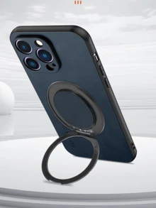 Navy Blue Premium Business Shock-Proof Anti-Fingerprint PU Leather Texture 270° Rotating Stand Phone Case, Compatible With IPhone 17/ Galaxy / Honor / OPPO / Redmi / Infinix - Navy Blue - View 2