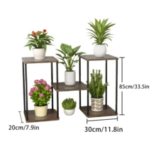 1件室内金属木质植物架，多层盆栽植物收纳架，适用于多种植物，多种款式可选，适合客厅、阳台、卧室及其他家居装饰风格 - 彩色 - 查看 13