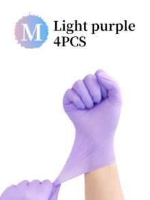 100PCS Pink, White, Blue, Purple, Black Disposable Nitrile Gloves, Waterproof And Anti-Static Multi-Purpose Gloves, Very Suitable For Kitchen, Dishwashing, Cleaning, Beauty Salon, Hair Dyeing, Hotel, Waterproof, Cleaning, Laundry, Latex-Free, Powder-Free - Multicolor - View 26
