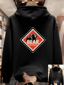Men's Urban Style Hoodie - Black - View 8