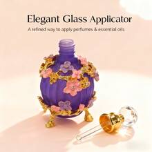 Luksusowa butelka na perfumy w kształcie kwiatu o pojemności 30 ml, dekoracyjna, pusta, napełniana, z ozdobnym kroplomierzem, do aromaterapii i medytacji jogi, przenośna butelka poprawiająca nastrój, prezent świąteczny, odpowiednia na wesela, festiwale, codzienne nabożeństwa lub jako prezent dla honorowych gości - Wielokolorowe - Zobacz 7