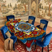 Bộ 20 khăn trải bàn với họa tiết Mandala rực rỡ, kết hợp thiết kế lễ hội Hồi giáo, lý tưởng cho gia đình, nhà bếp, tiệc ngoài trời, nhà hàng. - Nhiều màu - Xem 15