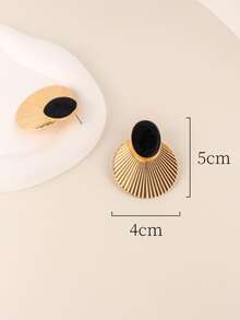 紋理金屬耳環 - 彩色 - 查看 4