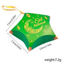 12/24pcs Eid Mubarak Five-Pointed Star Shaped Gift Boxes, Ramadan Gift Boxes For Muslims, Moon & Star Candy Boxes, Eid Mubarak Party Decorations, Paper Party Gift Boxes Suitable For Ramadan Holiday Celebrations - Multicolor - View 10