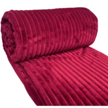 Soft Ribbed Double Bed Blanket With High Relief Design - Extra Soft 2.00 X 1.80m - Burgundy - View 2