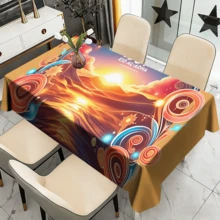 1/20 piezas Mantel de Ramadán, con estilo árabe y patrón de amanecer del desierto soñador, adecuado para la sala de estar, la mesa del comedor y otros escenarios, agregando un ambiente festivo y mejorando la estética del espacio.