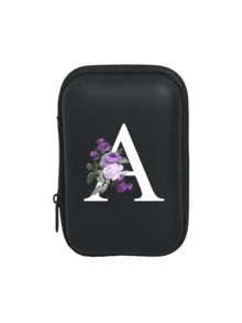 A-Z Purple Flower Letter Portable Mini Storage Bag, Shockproof Digital Pouch, Phone Charger Cable Organizer, Zipper Wallet Style Storage Bag, Electronics Accessories Organizer, Suitable For Earphones, Jewelry, Coins, Business, Travel, Office, Great For Christmas, Ramadan, New Year, Birthday, Valentine's Day Gifts - Multicolor - View 19