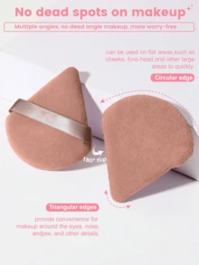 24pcs/15pcs/8pcs/5pcs Triangle Makeup Sponge Puff, Soft Powder Puff For Loose Powder, Face Setting, Body Powder, Makeup Blender Sponge Set, Beauty Makeup Tools - Brown - View 5