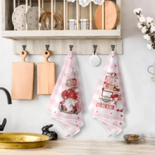 2/4pcs Striped Car, Flower Bouquet, Heart, Crane Print Towel Set, Romantic Valentine's Day Gift, Super Absorbent Microfiber Modern Dish Cloth, Cooking Baking Tea Towel, Washing Rag, Hand Towel, Extremely Soft & Highly Absorbent, Kitchen Decor, Neighbor/Mom/Birthday Gift, Housewarming Present For Friends, Kitchen Accessories, Household Necessities, Towel Set, Bathroom Towel