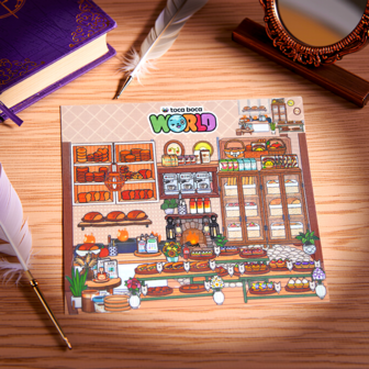 Bakery Stickers, Toca Boca Children's Toy Stickers, Scenery Stickers For Notebooks And Planners, Cartoon Character And Supermarket Item Decorative Stickers, DIY Craft Materials