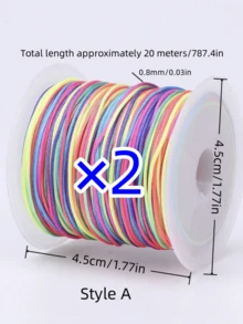 0.8mm Bracelet String Cord , Sturdy Rainbow String Cord For Jewelry Making, Necklaces, Beading And Crafts - Multicolor - View 10