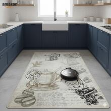 Kitchen Rug - Kitchen Runner Rug - Machine Washable, Non Slip Kitchen Mat, 60*150, 60*200, 80*200, 100*200, 120*180 Cm, Made In Türkiye - Beige - View 2