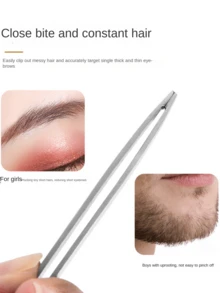Stainless Steel Tweezers For Plucking Hairs, Flat Tip, Angled Tip, Pointed Tip, Multi-Function Precision Eyebrow Tweezer For Home Use,Giveaways,Travel,Cheap Stuff,Travel Essential - Multicolor - View 2
