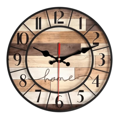 1pc 10-12 Inch Wooden Wall Clock, Silent Operation, Creative & Fun Design, Suitable For Home Decor And Gifts, Battery Powered (Batteries Not Included)