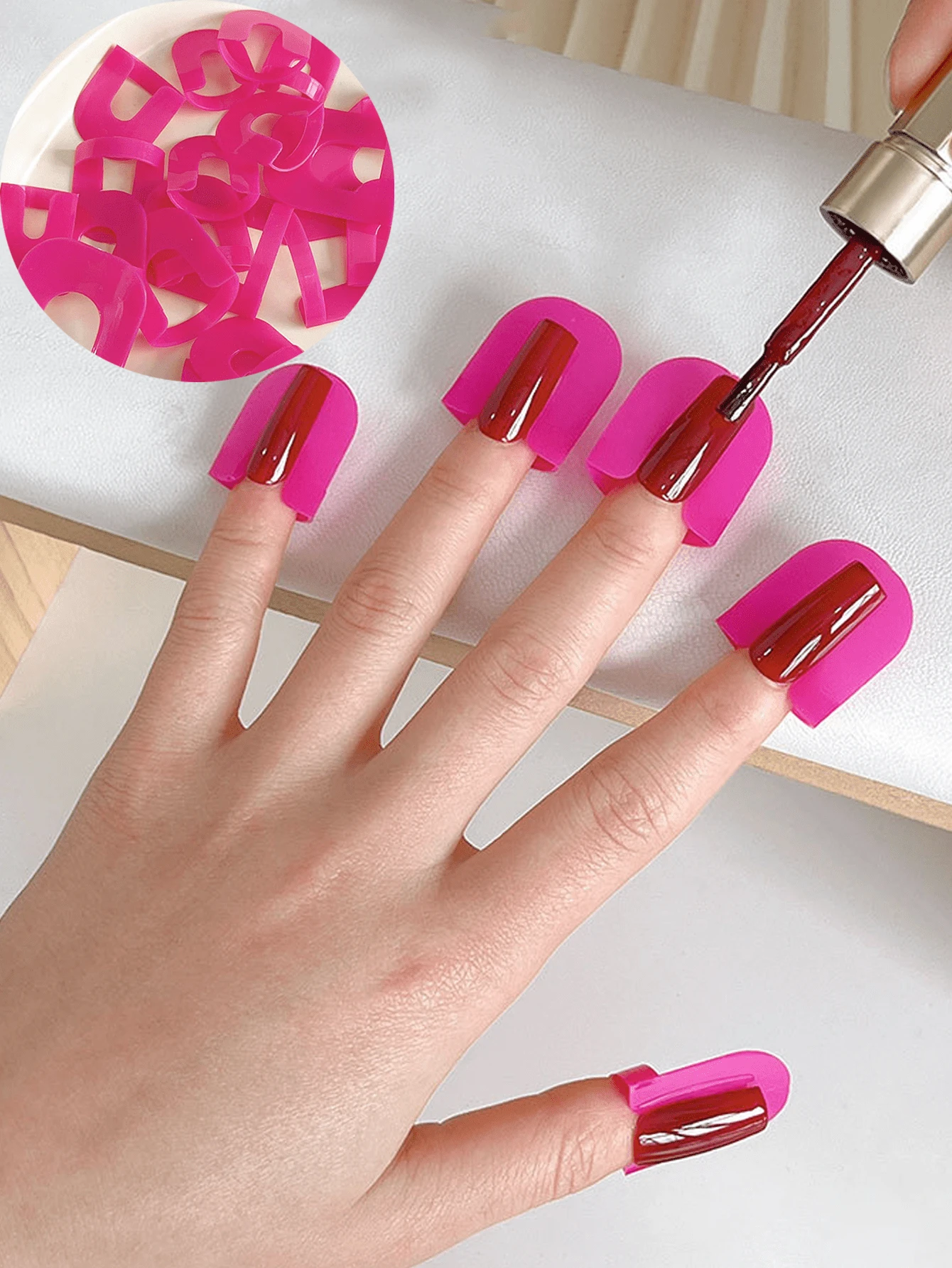 2套指甲保护夹 美甲防溢夹 美甲造型夹 指甲油胶水 指甲边缘防溢美甲工具 - 彩色 - 查看 1