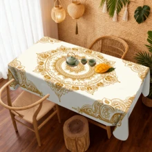 1/20 pièces Nappe élégante avec motif mandala doré islamique, convient pour la maison, la cuisine, le jardin extérieur, les fêtes, les banquets de restaurant. Peut être utilisée comme nappe décorative ou décoration d'intérieur - Multicolore - Voir 4