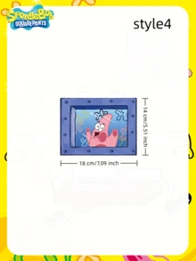 SpongeBob SquarePants 1pc SpongeBob Themed Waterproof Wall Decal, Suitable For Walls, Rooms, Bathrooms, And Ideal For Party Decoration To Create The Best Holiday Party Atmosphere, Perfect For Gathering With Friends And Home Decor. - Multicolor - View 5