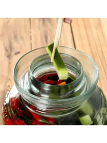 Fermentation Jar Pickle Jar, 2.5 Liter Wide Mouth Traditional Fermenting Crock Kit With Water Seal Lid, Pickle Jar For Pickles Kimchi, Sauerkraut, Wine Brewing, Vegetables - White - View 3