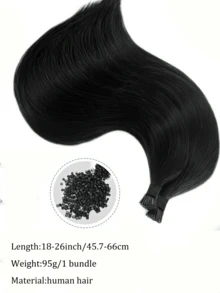 女士尖头接发，真人发，95克，18-26英寸自然黑直发，适合所有种族和发型的女性佩戴，适合所有场合。 - Natural Black - 查看 4