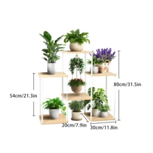 1件室内金属木质植物架，多层盆栽植物收纳架，适用于多种植物，多种款式可选，适合客厅、阳台、卧室及其他家居装饰风格 - 彩色 - 查看 19