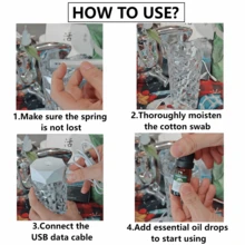 1个水晶加湿器，400毫升/USB供电，家用及卧室适用，空气净化器，空气清新剂，低噪音，不影响睡眠 - 查看 8