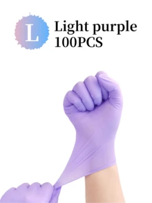 100PCS Pink, White, Blue, Purple, Black Disposable Nitrile Gloves, Waterproof And Anti-Static Multi-Purpose Gloves, Very Suitable For Kitchen, Dishwashing, Cleaning, Beauty Salon, Hair Dyeing, Hotel, Waterproof, Cleaning, Laundry, Latex-Free, Powder-Free - Multicolor - View 25
