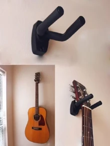 1 Giá Treo Đàn Guitar Màu Đen Thời Trang - Giá Treo Đàn Guitar Đôi Tiết Kiệm, Dễ Lắp Đặt, Phù Hợp Cho Đàn Guitar Acoustic & Điện, Thiết Kế Tối Giản, Phụ Kiện Phòng Thu Âm Tại Nhà & Phòng Nhạc, Lắp Đặt Chắc Chắn - màu đen - Xem 1