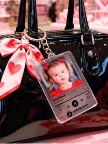 1/3/5个个性化歌词钥匙扣，可定制音乐照片钥匙扣，男女皆宜，亚克力材质，可定制姓名和歌曲代码，情侣钥匙扣，情人节礼物，生日或周年纪念纪念品，6x4.5厘米，定制照片音乐挂饰，可爱家庭纪念品，趣味照片钥匙扣，是送给孩子、朋友、父母、生日、圣诞节、情人节、毕业典礼的理想礼物，创意装饰配件 - 彩色 - 查看 9