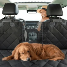 Waterproof  Dog Car Seat Cover For Back Seat ,High-Quality  Outdoor Car Trunk Mat - Durable, Removable & Foldable Pet Cargo Liner, Polyester, Black With White Piping, Ideal For SUVs And Vehicles - Pink - View 9