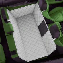 Waterproof  Dog Car Seat Cover For Back Seat ,High-Quality  Outdoor Car Trunk Mat - Durable, Removable & Foldable Pet Cargo Liner, Polyester, Black With White Piping, Ideal For SUVs And Vehicles - Pink - View 3