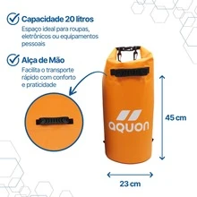 Mochila Estanque 20L – Dry Roller Bag Impermeável com Fechamento Roll-Top - Laranja - Visão 6