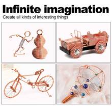 1套用于珠宝制作的铜线，0.6-2毫米铜线卷 - 易于切割和存放的软金属，适用于珠宝制作，附赠钳子 - 彩色 - 查看 9