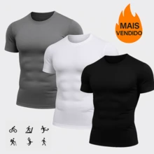 Camiseta DryTech Pro Masculina DryFit Treino Academia Leve Poliéster Tipo Confortável - Branco - Visão 2