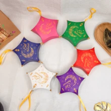 12/24pcs Eid Mubarak Five-Pointed Star Shaped Gift Boxes, Ramadan Gift Boxes For Muslims, Moon & Star Candy Boxes, Eid Mubarak Party Decorations, Paper Party Gift Boxes Suitable For Ramadan Holiday Celebrations - Multicolor - View 4