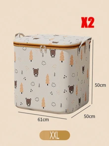 Caja de almacenamiento de ropa plegable de gran capacidad con asa, diseño de patrón lindo que hace que la organización del hogar sea divertida, bolsa de almacenamiento de ropa de cama portátil reforzada, organizador de armario que ahorra espacio para dormitorio, hogar, dormitorio, también se puede usar como cesta de ropa sucia o almacenamiento de juguetes - Multicolor - Ver 15