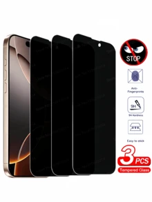 3pcs Full Cover Anti-Peep Tempered Glass Privacy Screen Protector Compatible With IPhone16/ 15 Pro Max/15/14 Plus/13/12/11 Pro Max/X/XS/XR Full Coverage Screen Anti-Peeping Glass Film Gift For Birthday/Easter/President's Day/Boyfriends/Girlfriends Gift For Birthday, Family, Friends Anti-Spy, Phone Screen Protector, Phone Accessories