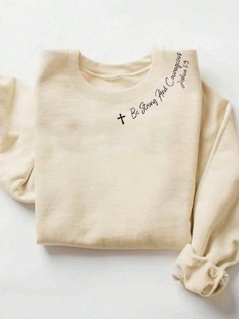 Strong And Brave, Christmas, New Year, Christmas Women Clothes, Winter Clothes Women, Fall Outfits For Women, Fall Women Tops, Women's Dropped Shoulder Crew Neck Long Sleeve Casual Sweatshirt