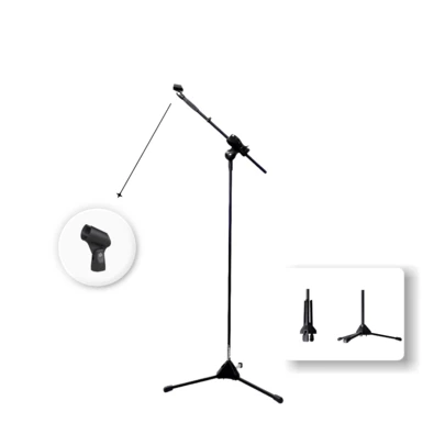 Ibox Pedestal de Microfone com Cachimbo Para Microfone com Fio ou Sem Fio