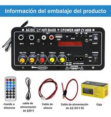 Amplifier Board With Bluetooth Module And Display, Amplifier Motherboard For Home Karaoke, Subwoofer, Dual Microphones, Compact And Powerful, 180W Class D Car Amplifier. - Xem 5