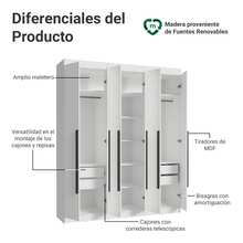 Ropero Closet Madesa Venus 6 Puertas 180cm Color Blanco 2 - Multicolor - Ver 4